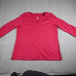 L.L. Bean Women’s Supima Cotton Long Sleeve V-Neck Top Large